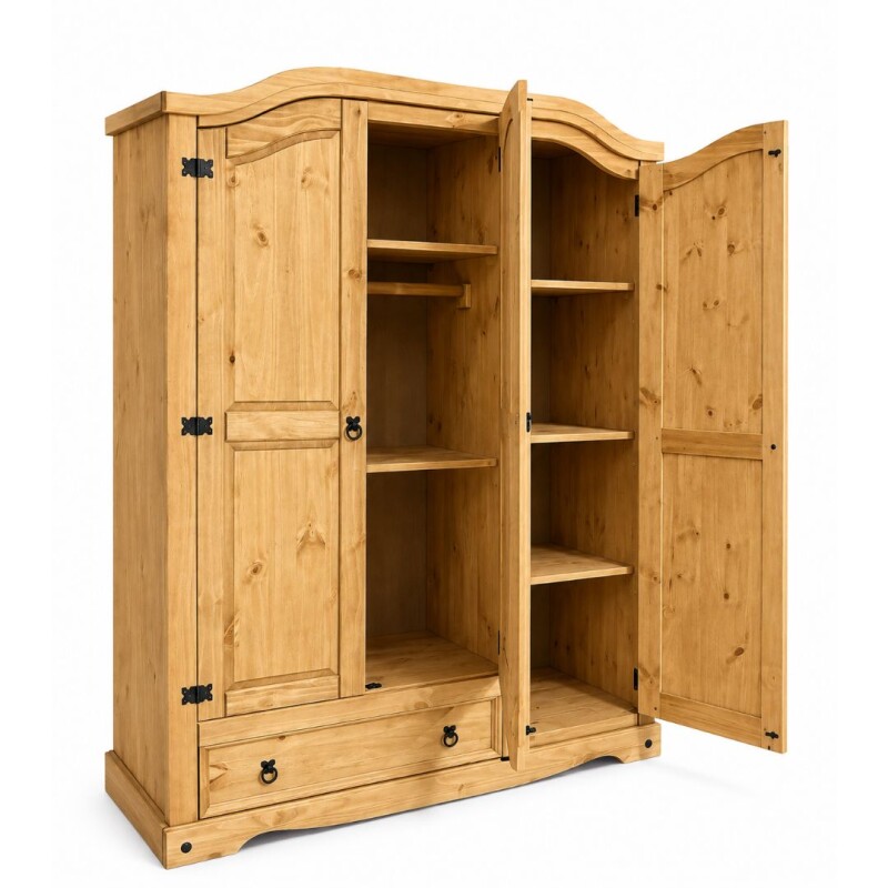 Ropero Línea Mexicana 3 Puertas 1 Cajón Natural Ropero Línea Mexicana 3 Puertas 1 Cajón Natural