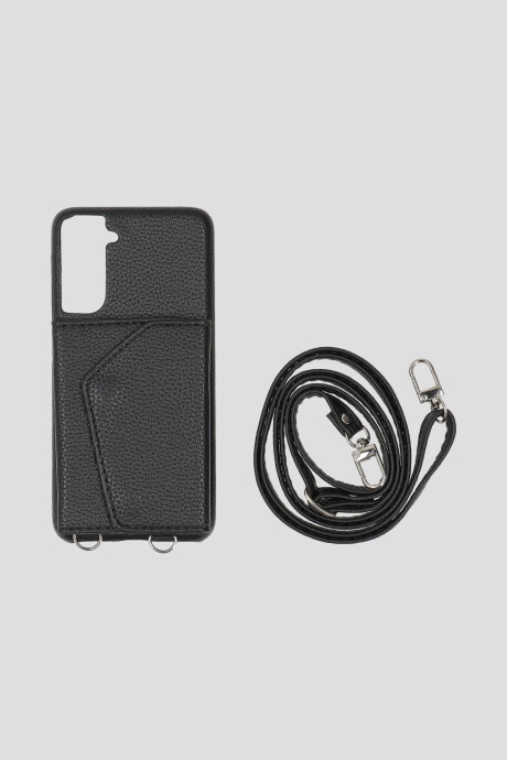 Funda Samsung S24 Con Billetera Y Cadena Negro