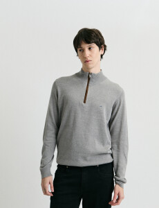 470996 SWEATER MEDIO CIERRE HARRINGTON LABEL Gris