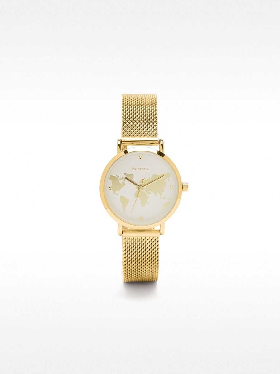 Reloj De Esfera Mapamundi - bicolor 