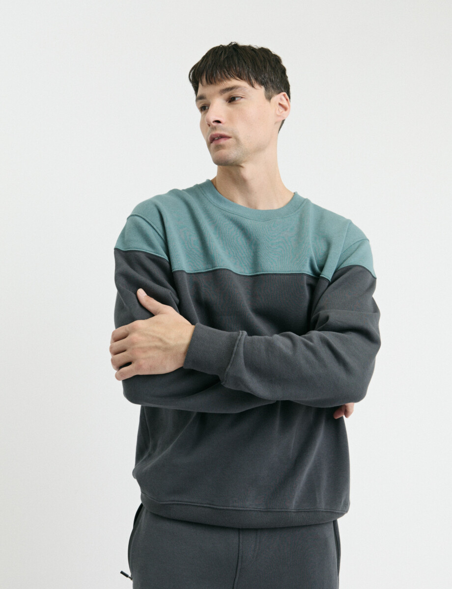 470916 SWEATER HARRY Petroleo/gris Oscuro