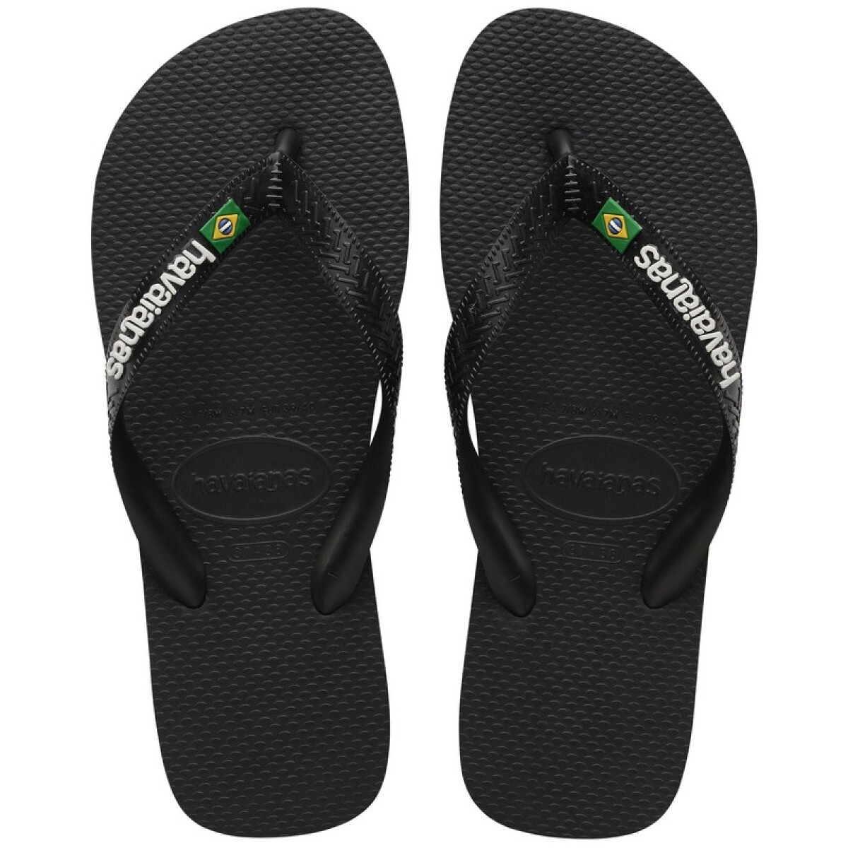 Ojotas Havaianas Brasil Logo - Negro 