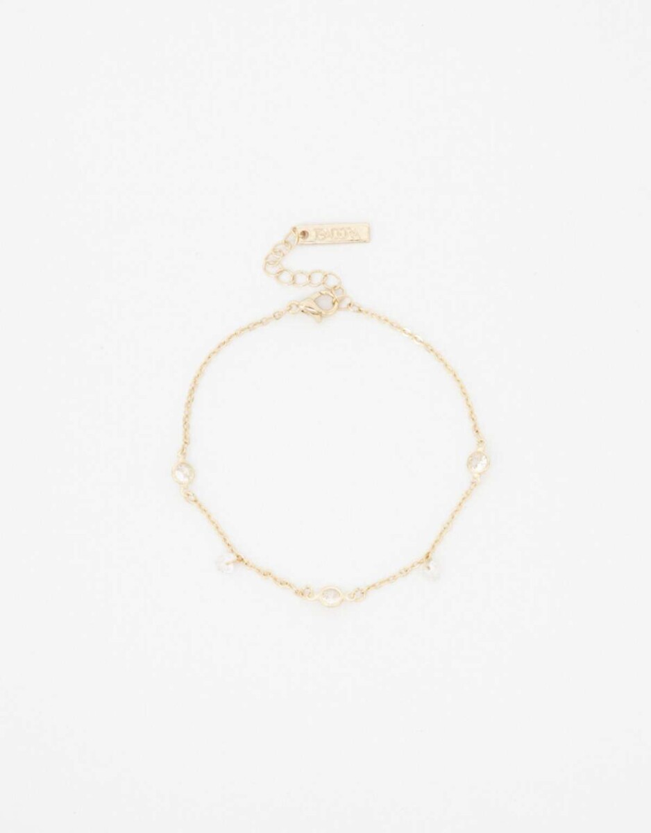 Pulsera Flexible De Corazón Cubic - Dorado 