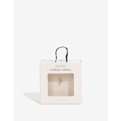 Piercing De Titanio Con Strass Dorado