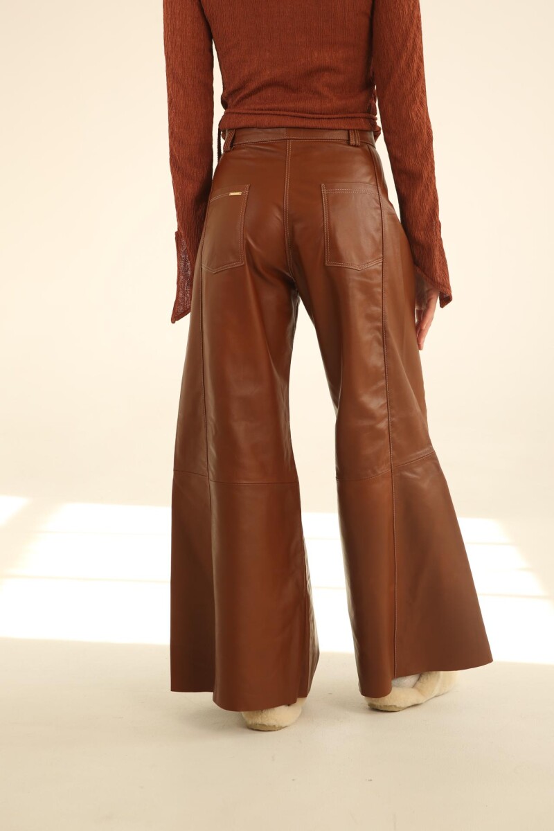 Pantalón Wide XL Couro Camel