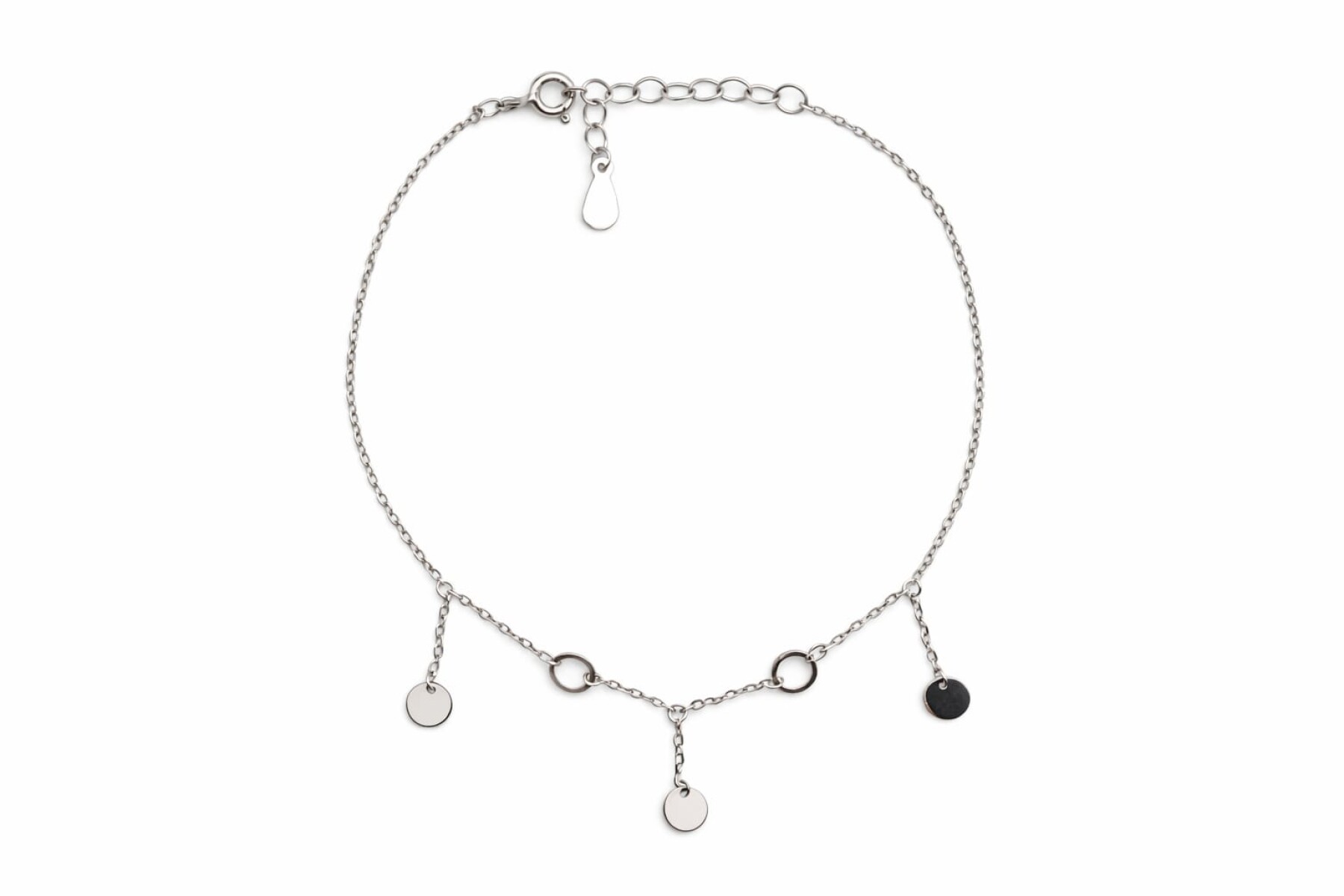 Tobillera force - Dije circulos - Plata 925 - sin piedra - TO3002 - sinpiedra 