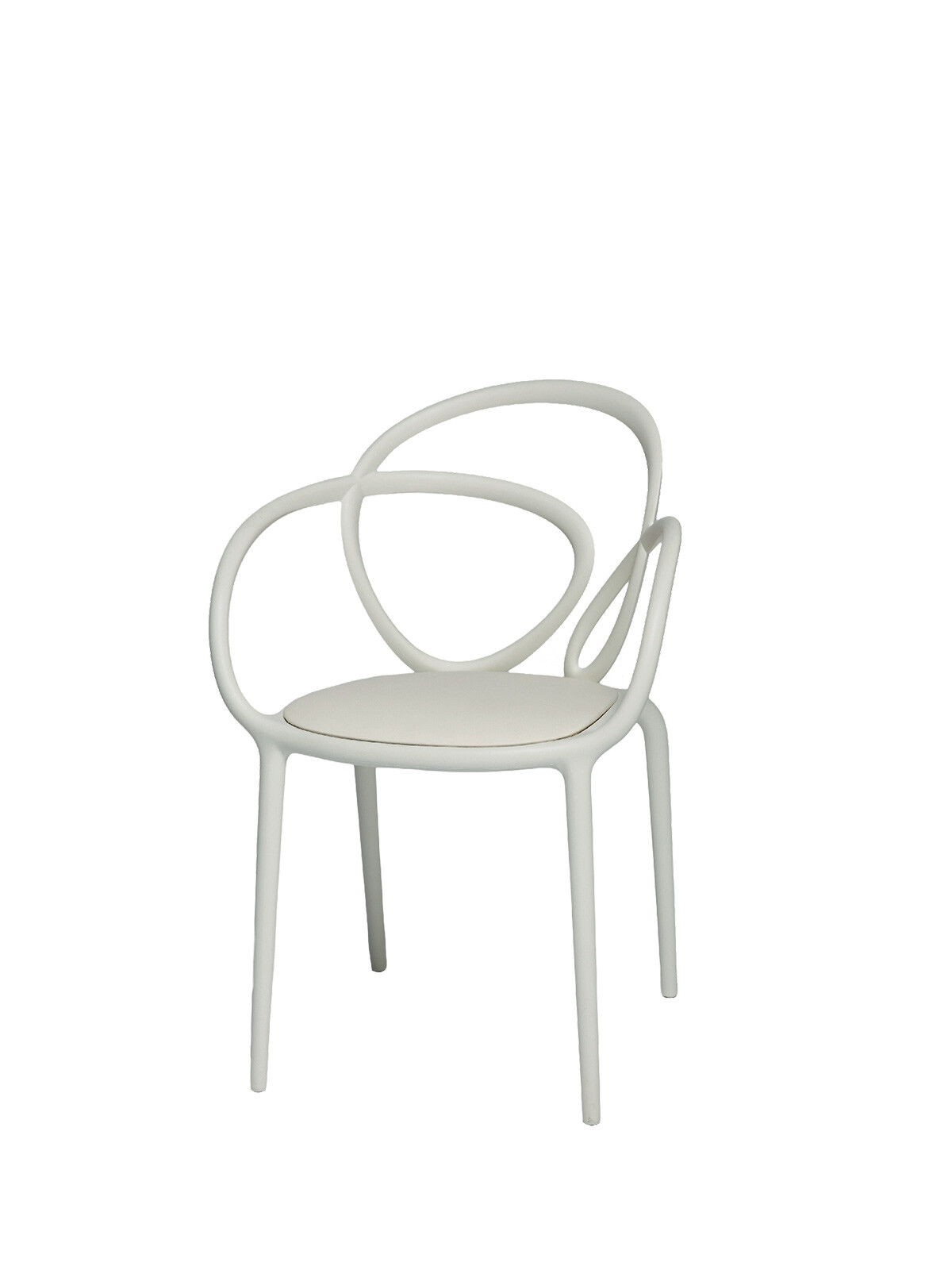 Loop chair white with cushionn BLANCO