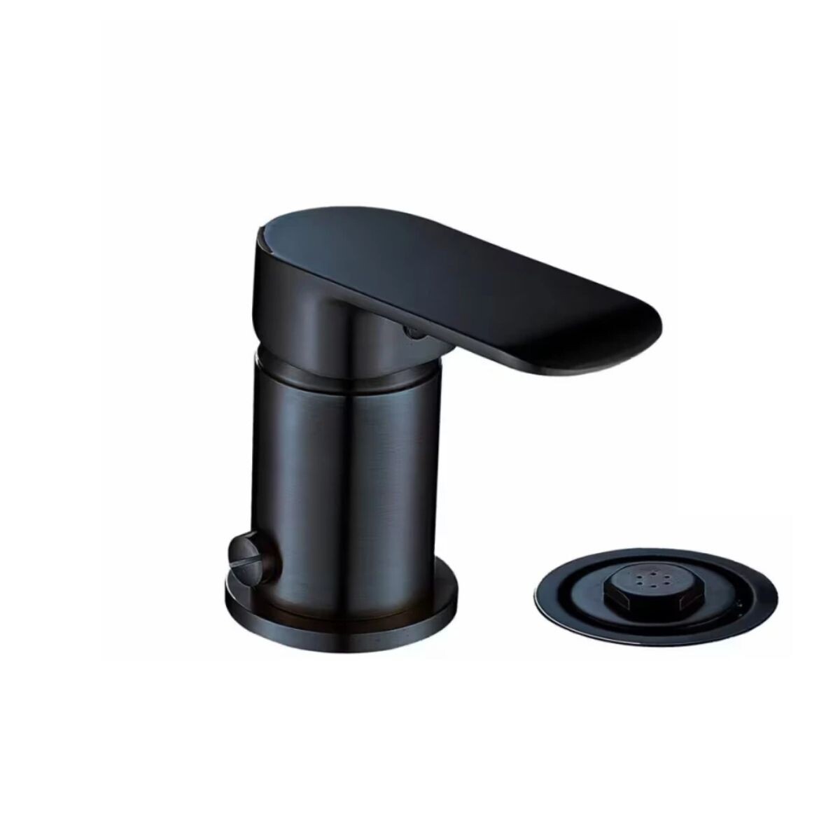 Grifería De Bidet Monocomando Con Transferencia Alassio Negro Mate 