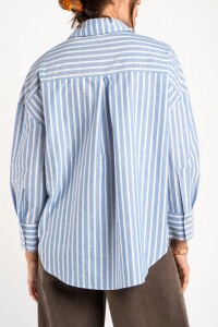 Camisa Rayada Azul