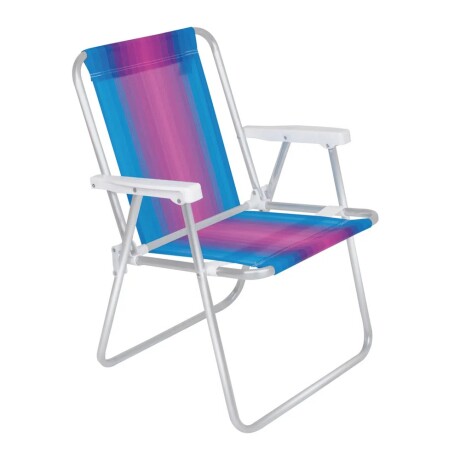 Reposera Silla Alta Plegable en Aluminio Mor p/ Playa Jardín Celeste/fucsia