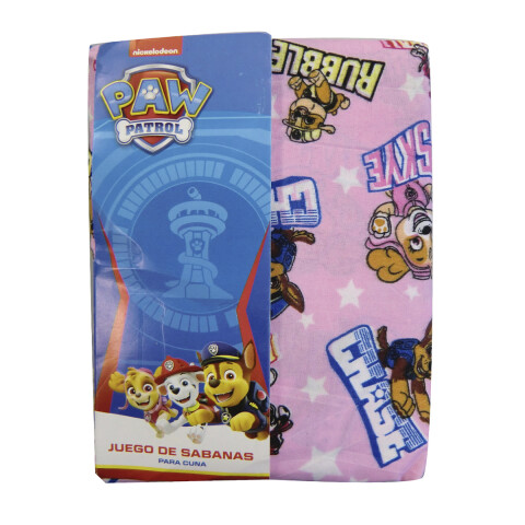 Juego Sábanas para Cuna Paw Patrol Microfibra ROSA