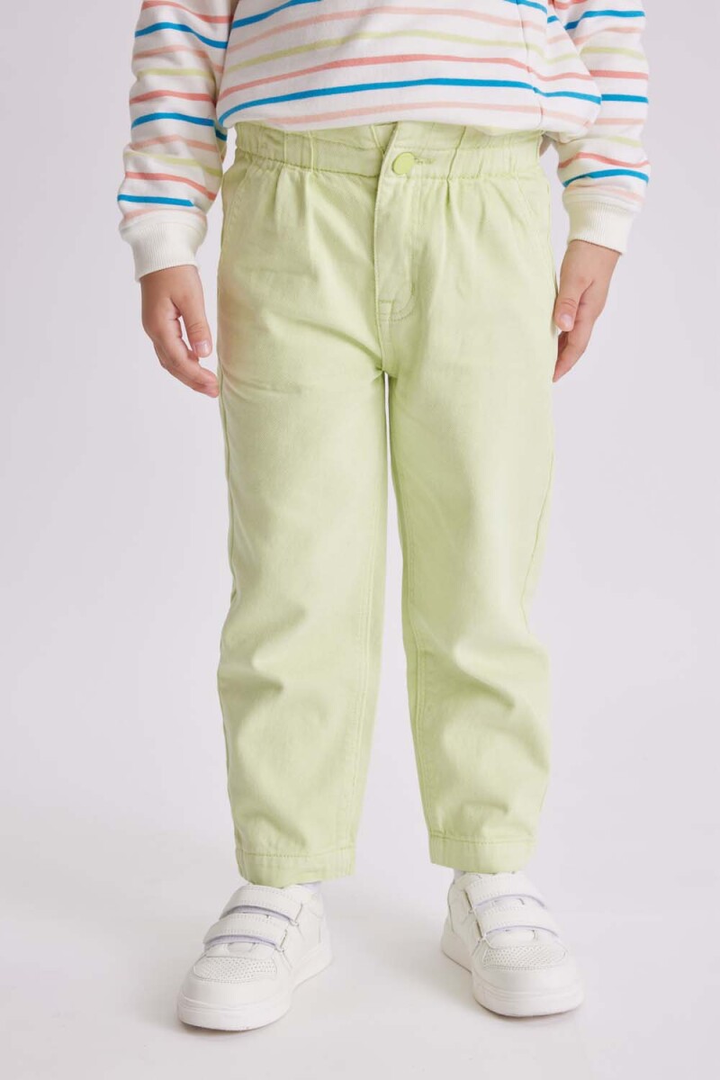 Pantalón de jean paper bag - Verde matcha 