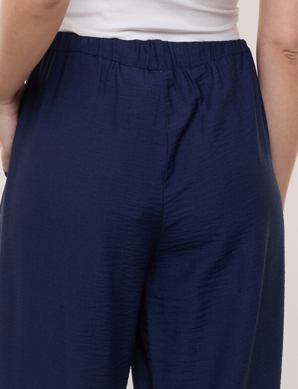 Pantalon Holgado Con Cordón Ajustable Y Bolsillos AZUL