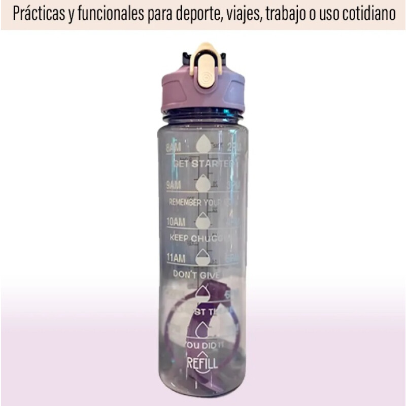 Set 3 Botellas Caramañola Deportivas Motivacionales Set 3 Botellas Caramañola Deportivas Motivacionales
