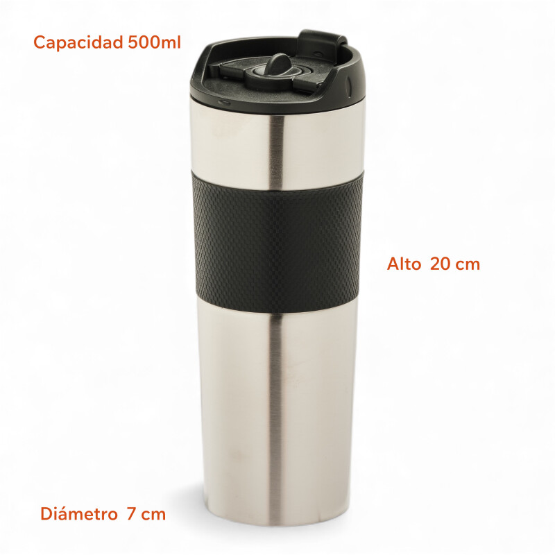 Cafetera Manual Prensa Francesa de Viaje Termica 500ml Silver