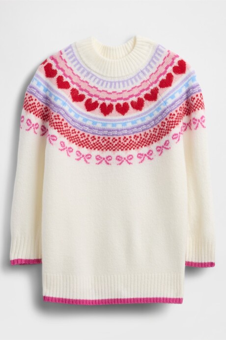 Vestido Buzo Fairisle Toddler Niña Ivory Frost
