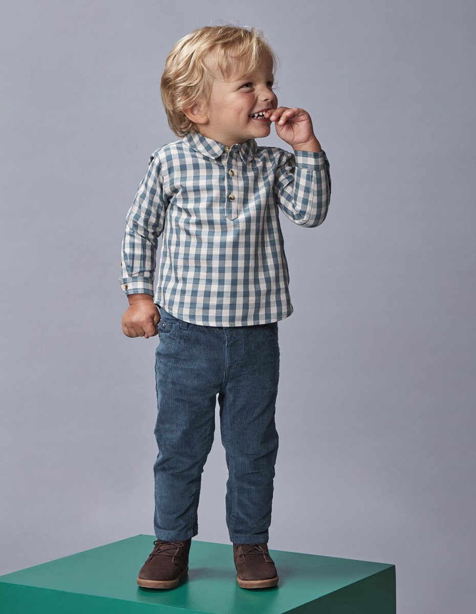 Pantalon 5 Bolsillos De Pana - Petroleo 