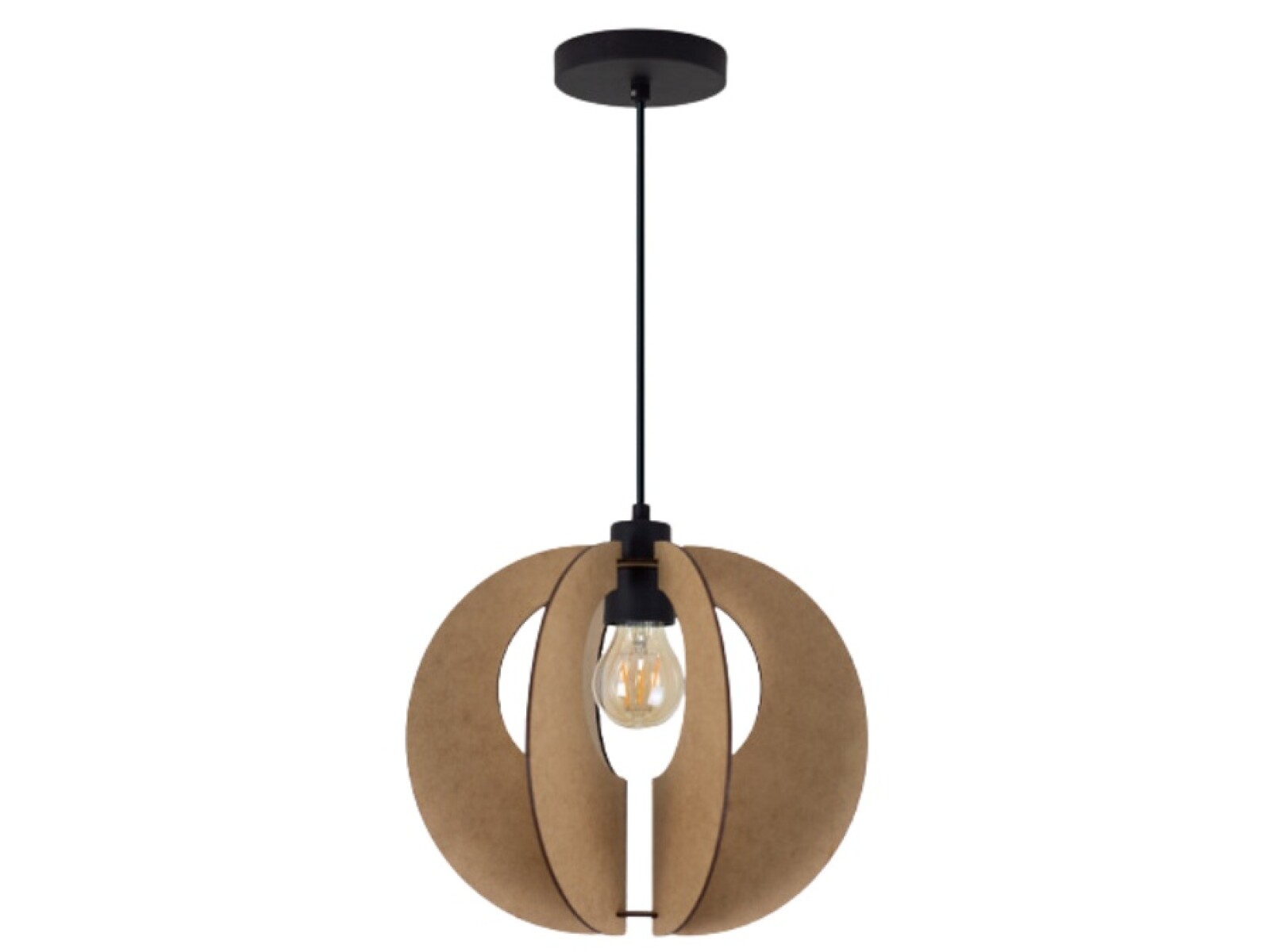 COLGANTE LANT MADERA E27 - NEGRO 