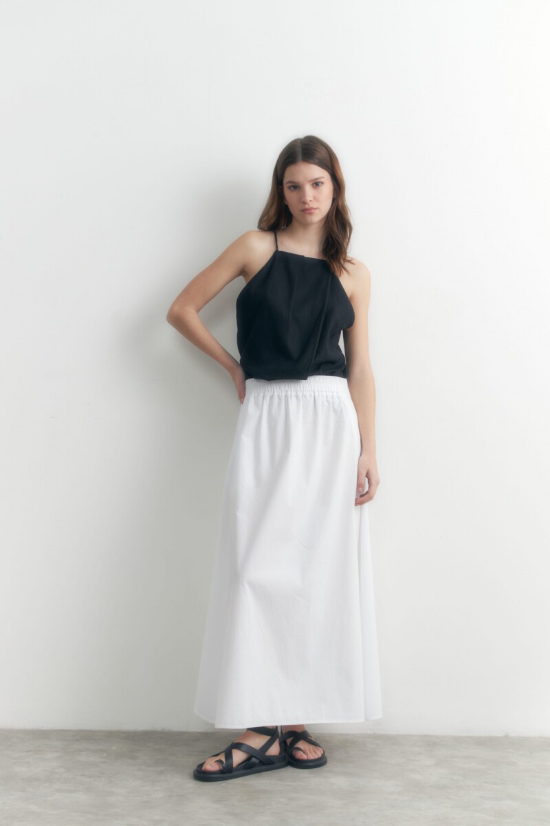 Maxi falda poplin - blanco 