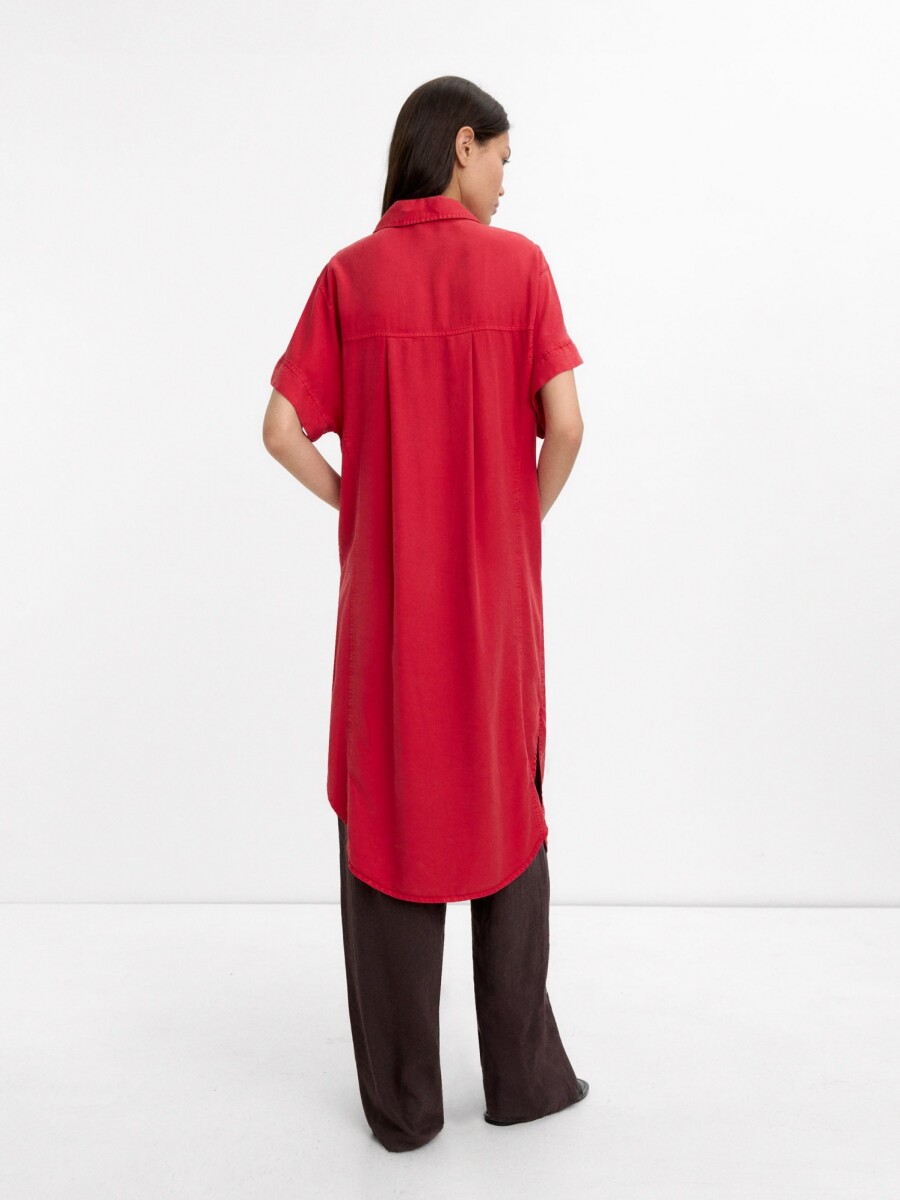 Vestido Camisero 100% Lyocell rojo