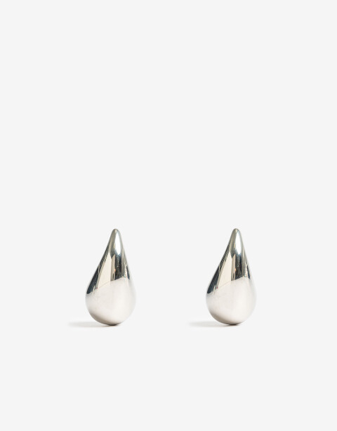 Aros Colgantes Cortos Metal Aros Cortos De Acero - Plateado