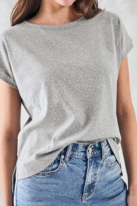 Remera Brillo Gris Melange