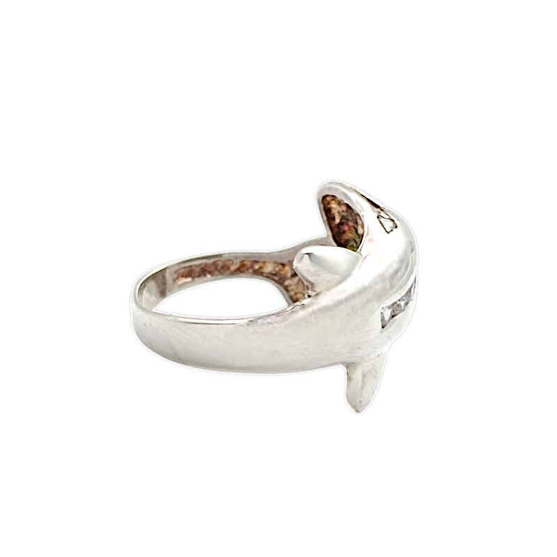 Anillo Delfín-Plata y Oro-Piedra Zirconia-AN5560 conpiedra