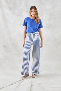 Remera Algodón Peinado Cerúleo