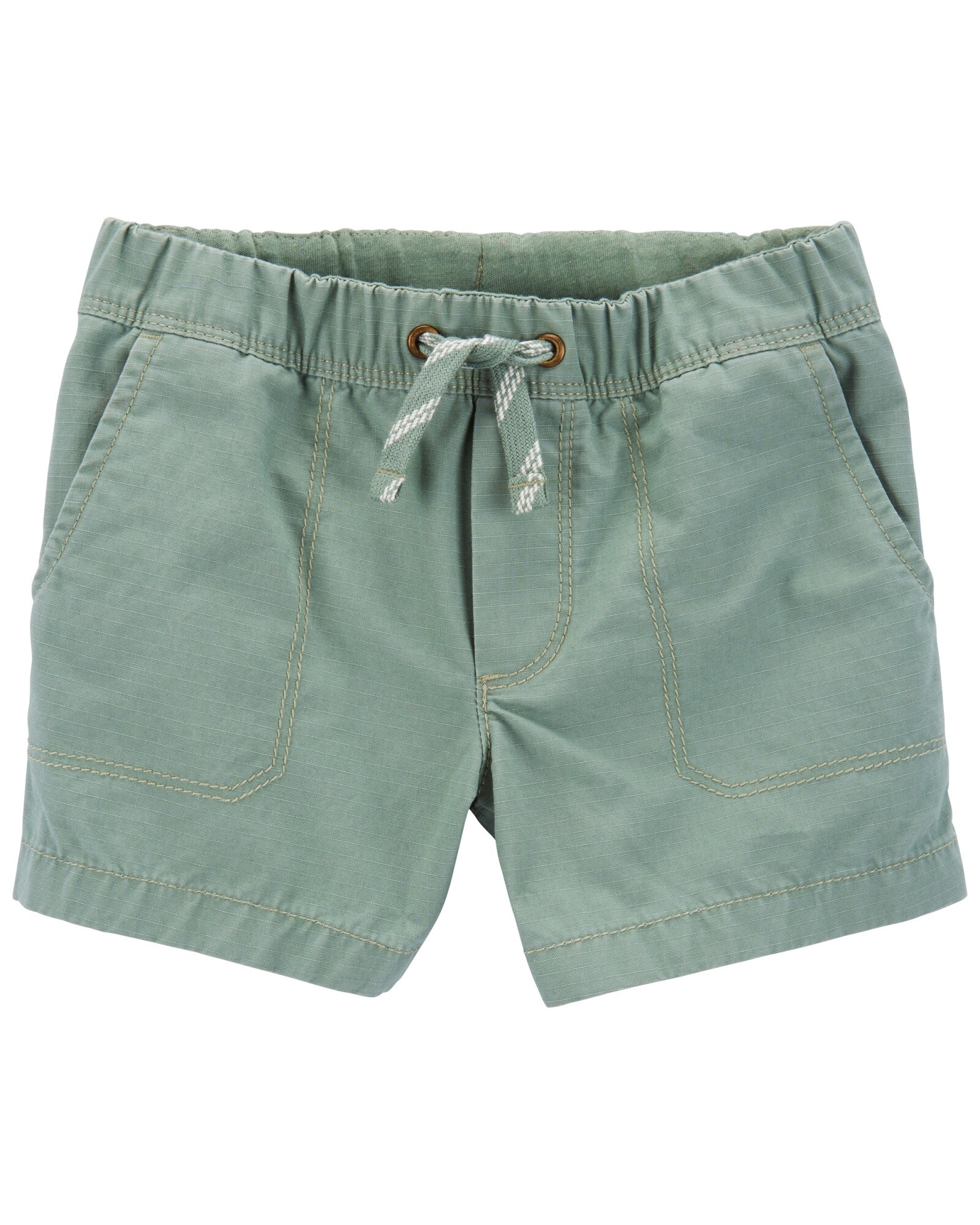 Short de lona, con cordón, verde Sin color