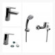 Juego Completo De Griferia,incluye Ducha Exterior Con Transefrencia, Lavatorio Bajo Y Bidet Linea Puelo Fv