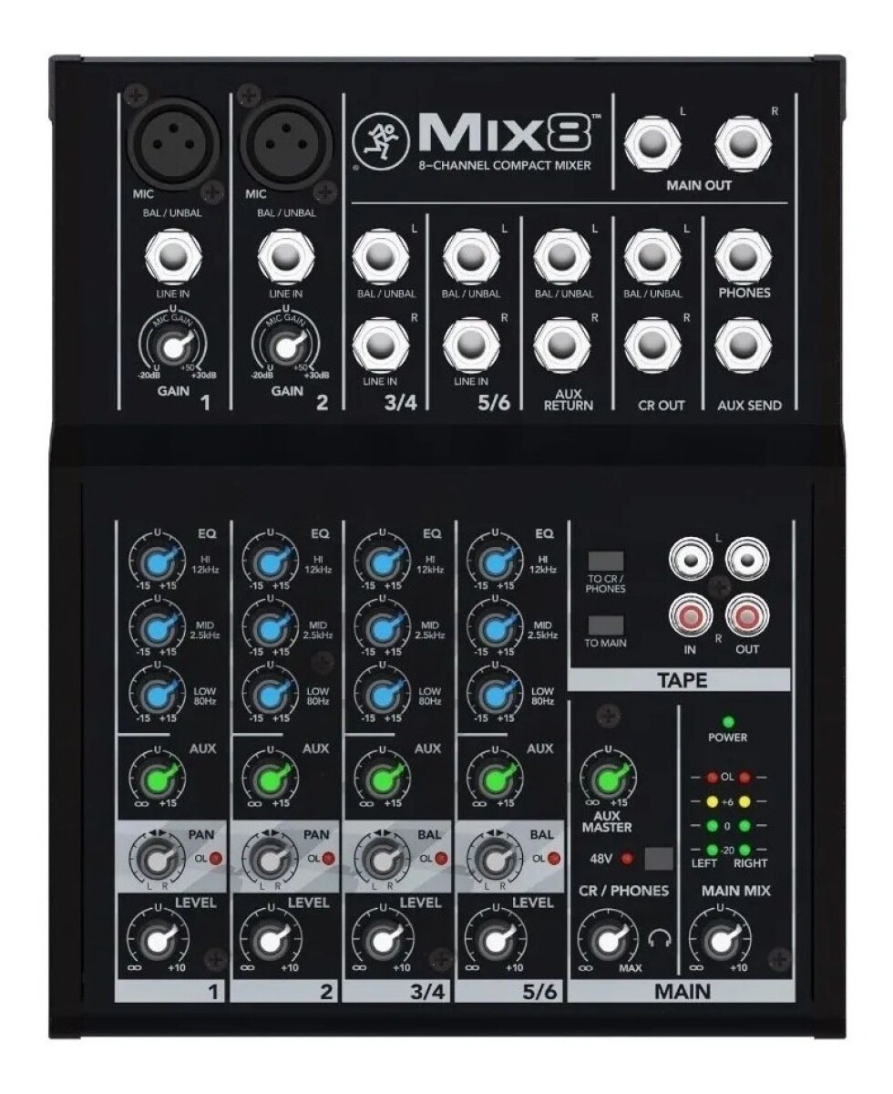 Consola Mixer Mackie Mix8 8 Canales Portátil 