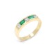 Anillo en oro 18k brillantes y esmeraldas Anillo en oro 18k brillantes y esmeraldas