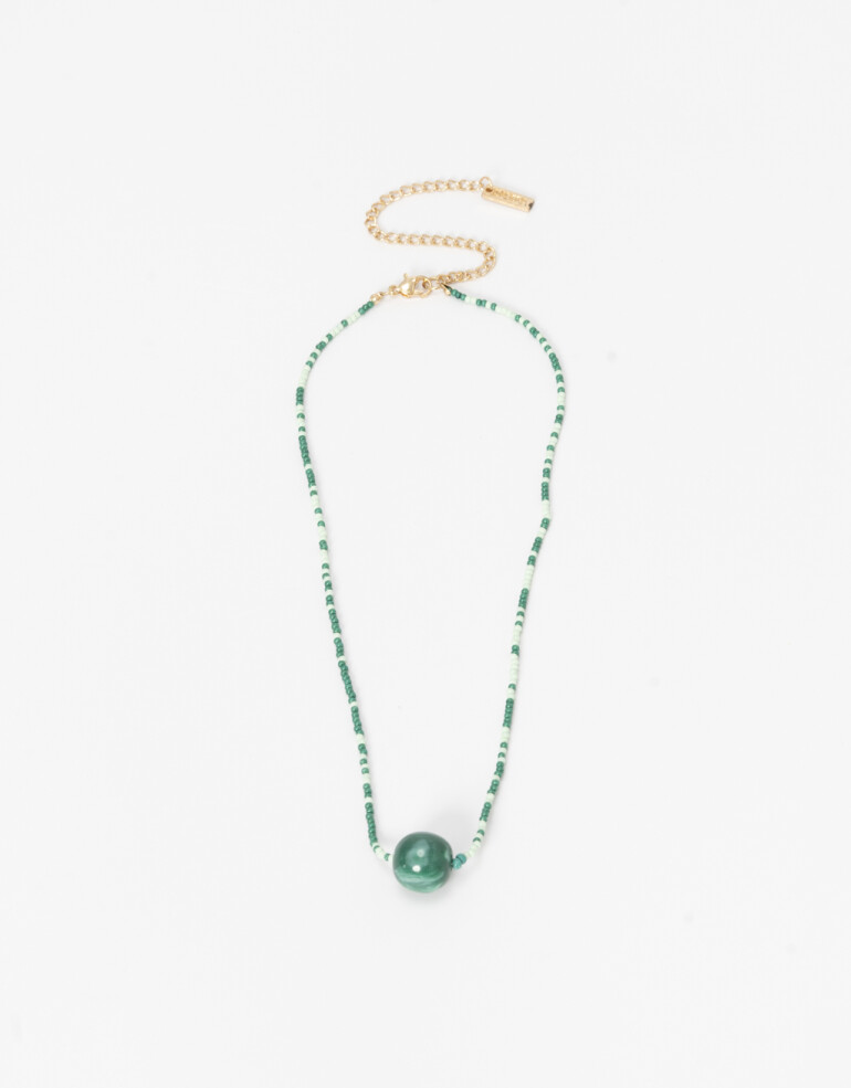 Collares Cortos Acrilico Collar Corto Resina Y Beads - Acqua Petroleo