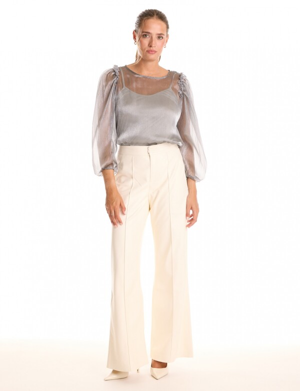 Blusa 2pcs Metalizad PLATEADO