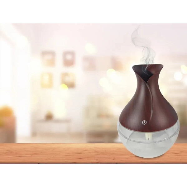 Aromatizador Humidificador Usb Táctil Vaporizador Difusor Variante Color Marrón Oscuro