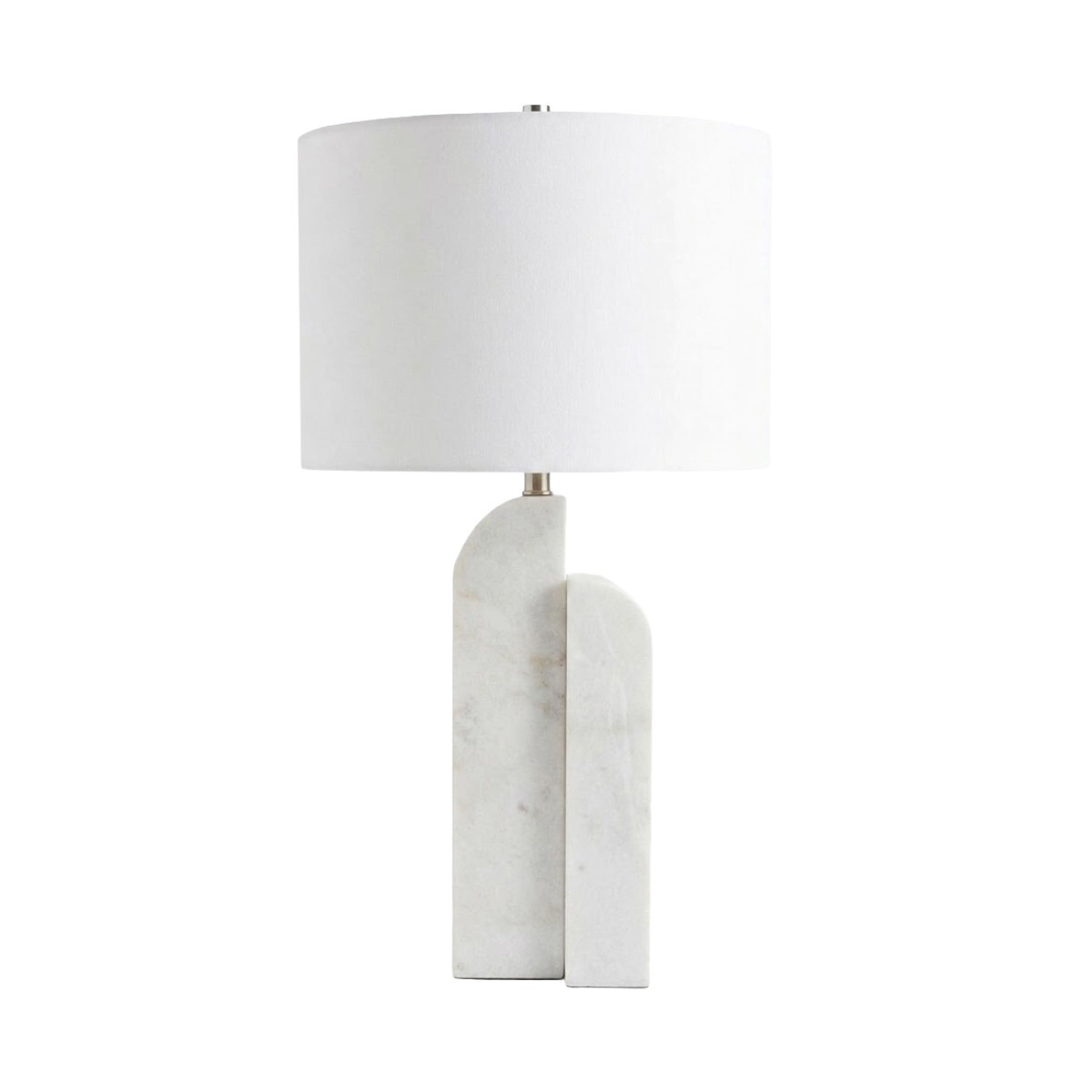 LAMPARA BLANCO C/BASE MARMOL BLANCO P/MESA 