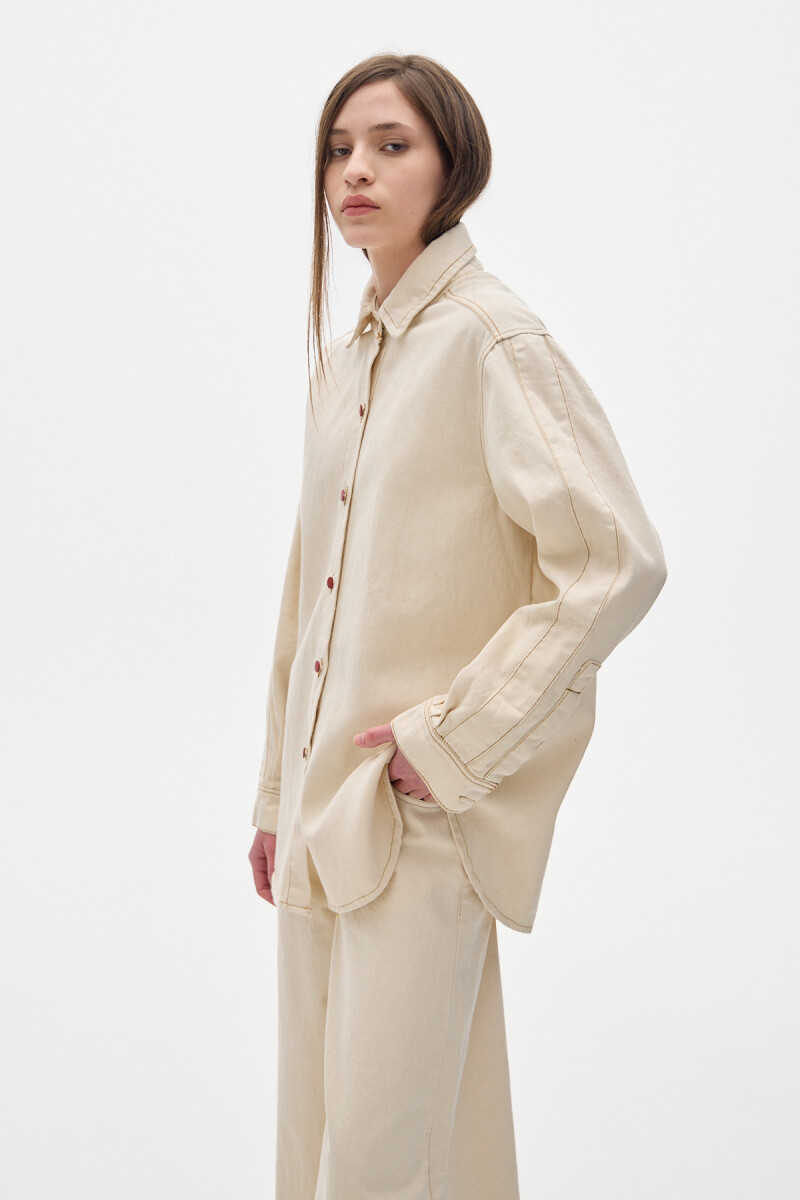 Camisa Noble Denim Solid Blanco