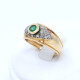 Anillo En Oro 18K, Brillantes Y Esmeralda Anillo En Oro 18K, Brillantes Y Esmeralda