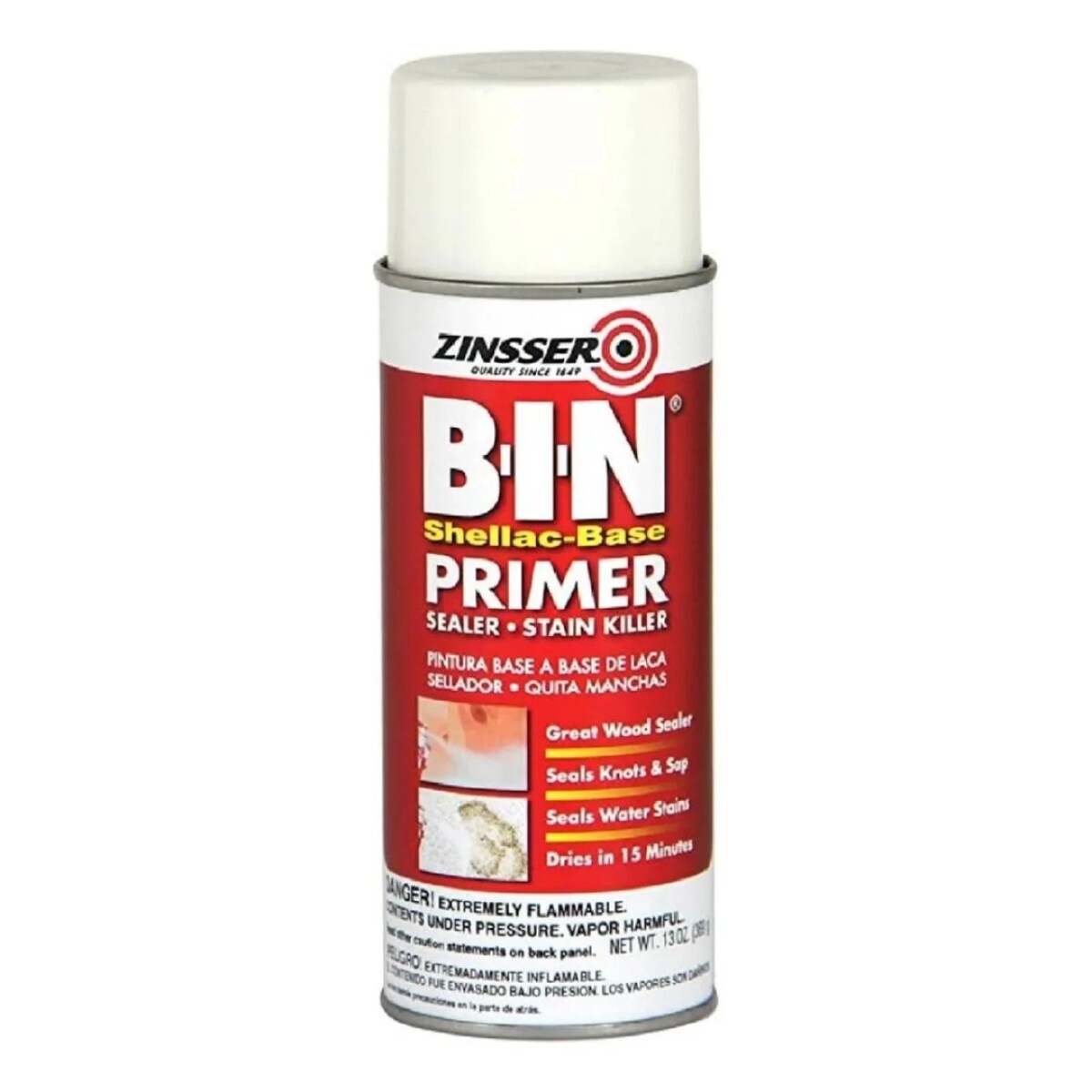 Primer Sellador de Manchas Zinsser B-I-N Base Goma Laca 