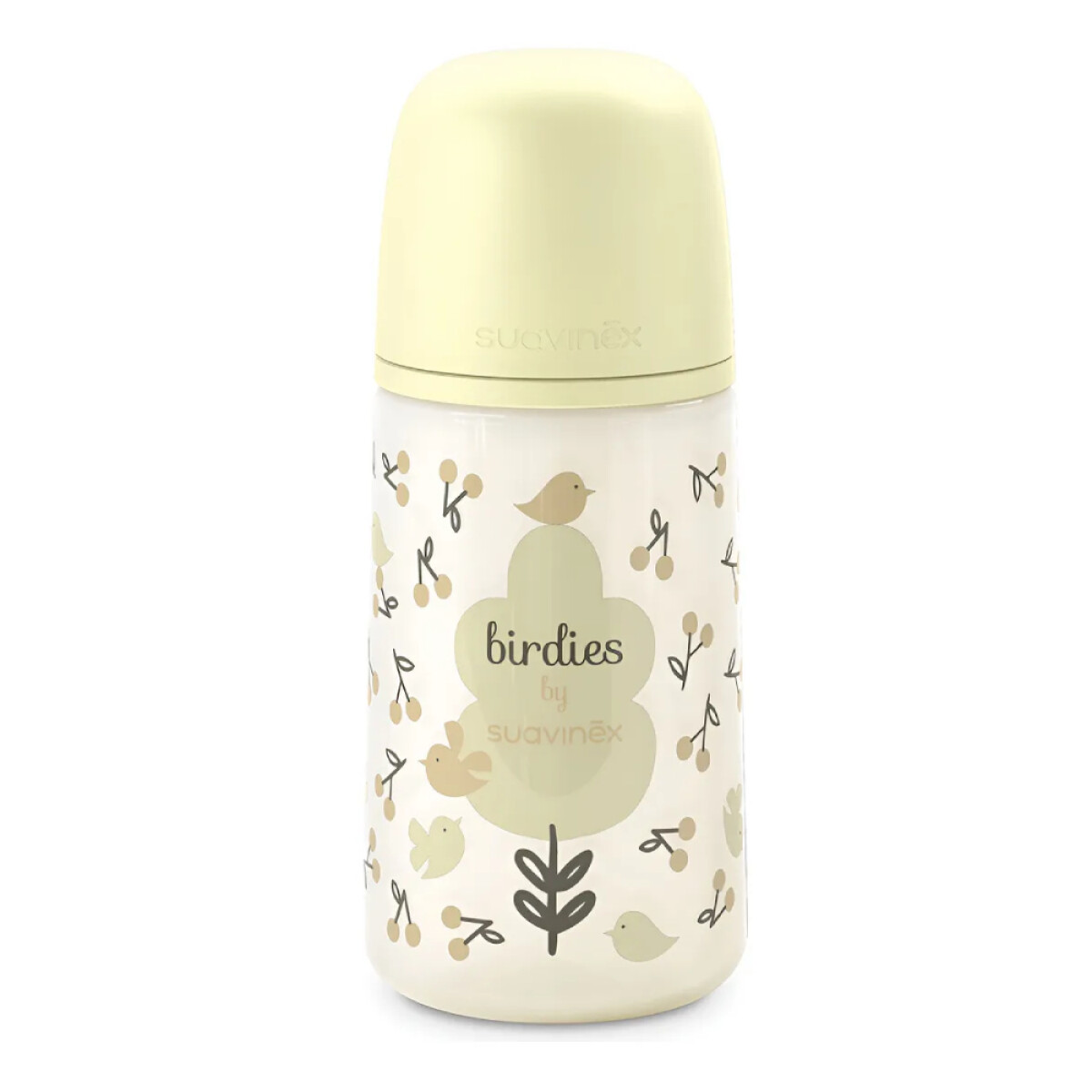 Mamadera Suavinex SX PRO Fisiológica Flujo M Birdies Crema 270ml 