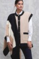 Chaleco bicolor con bolsillos beige