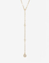 Collares Cortos Cubic zirconia Collar Con Dije De La Línea Delicates. - Dorado