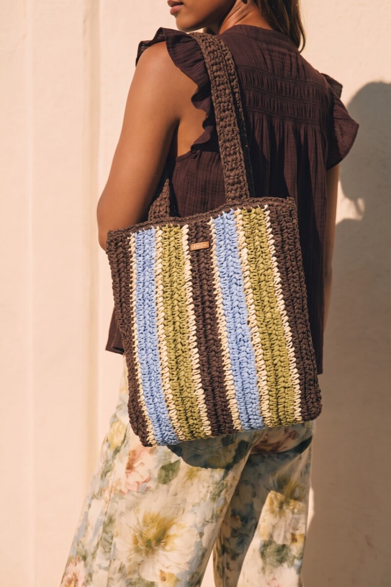 Bolso Trenzado Raya Vertical Multi