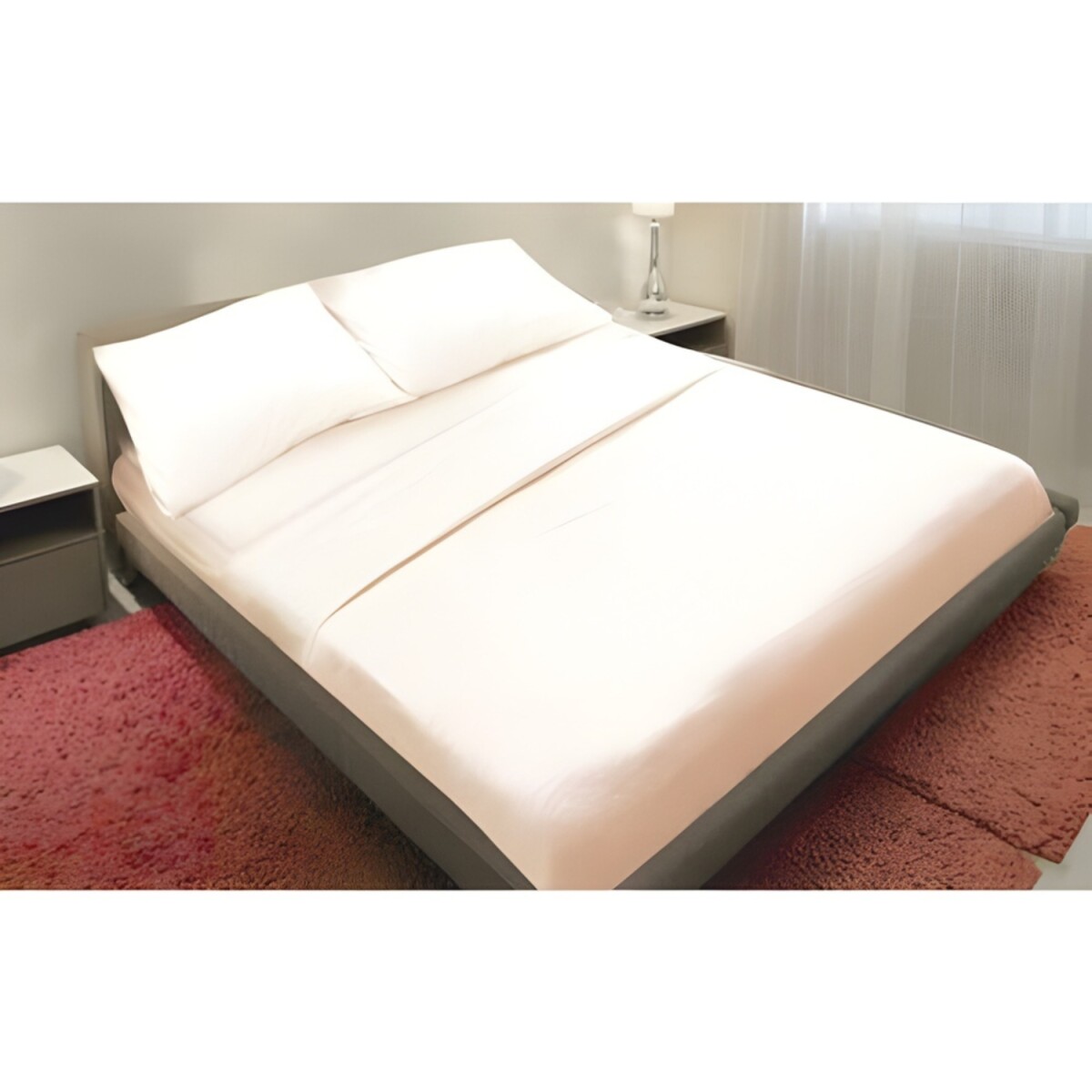 Acolchado Cotton Flor 2 plazas sommier 3D - Blanco 