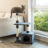 Rascador Torre 3 Niveles Felpa Y Sisal Para Gato Juego Color Variante Gris Oscuro