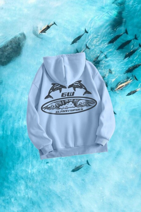 Hoodie Dolphin / Celeste - Preventa U