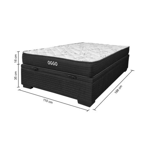 Sommier Baul SUPER MEGA Oggo® - Espuma - GARANTIA 1 AÑO 1y1/2 Plaza - 110 cm