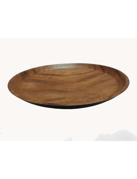 PLATO REDONDO EXT COL NEGRO 30CM MADERA ACACIA PLATO REDONDO EXT COL NEGRO 30CM MADERA ACACIA