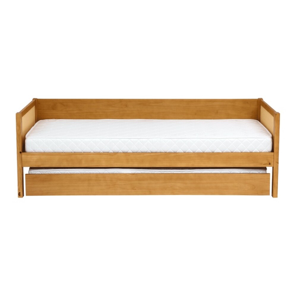 BICAMA DE MADERA CON RATÁN Y CAMA AUXILIAR - NO INCLUYE COLCHÓN BICAMA DE MADERA CON RATÁN Y CAMA AUXILIAR - NO INCLUYE COLCHÓN