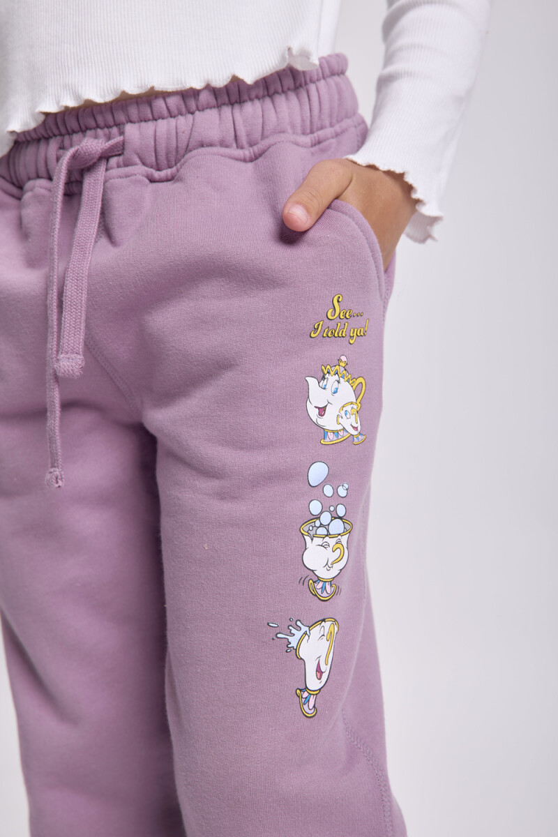 Pantalón deportivo jogger estampa Violeta